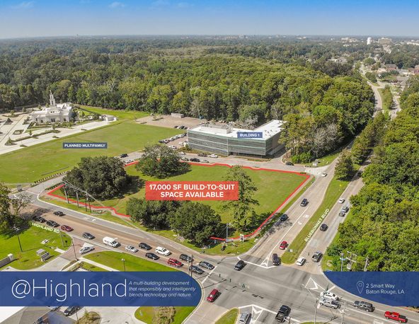 Building 2 @Highland - Office, Restaurant, Retail Space Available: 2 Smart Way, Baton Rouge, LA 70810